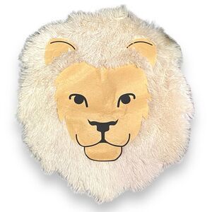 Handcrafted Lion Head Nursary Room Accent Rug Faux Fur Animal Rug Pillow Cover